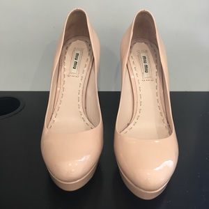 Miu Miu Nude Platform Heels Size 8